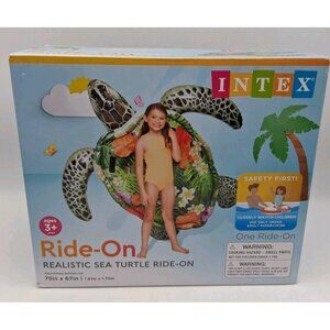 Intex 75" x 67" Realistic Sea Turtle Ride on Inflatable Float Swimming Pool NIB